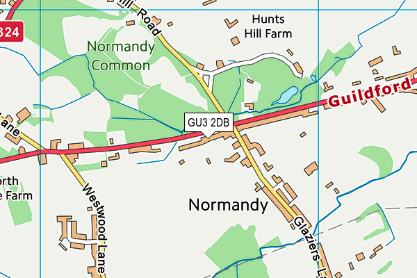 GU3 2DB map - OS VectorMap District (Ordnance Survey)