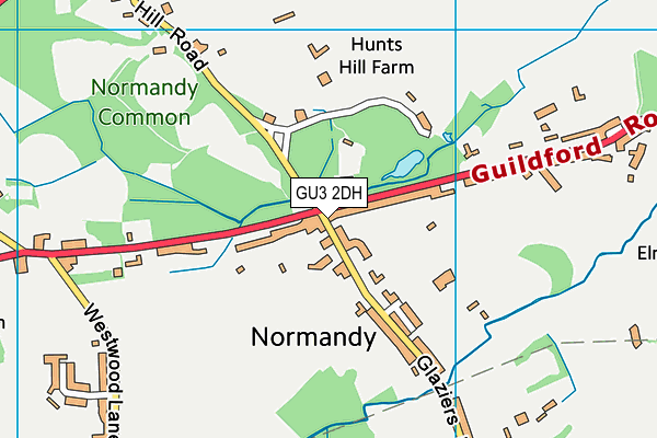 GU3 2DH map - OS VectorMap District (Ordnance Survey)