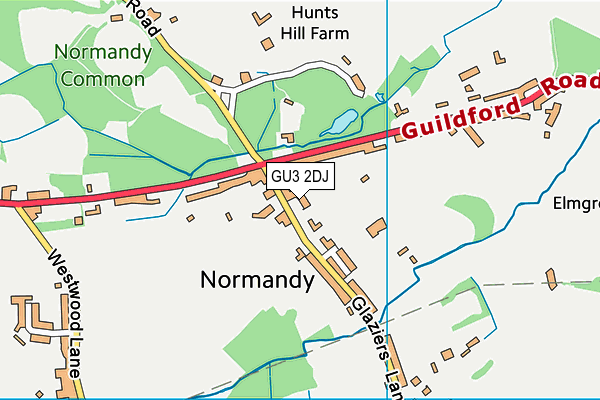 GU3 2DJ map - OS VectorMap District (Ordnance Survey)