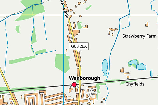 GU3 2EA map - OS VectorMap District (Ordnance Survey)