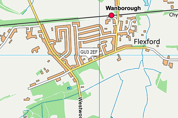 GU3 2EF map - OS VectorMap District (Ordnance Survey)
