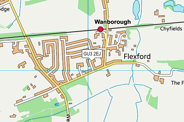 GU3 2EJ map - OS VectorMap District (Ordnance Survey)