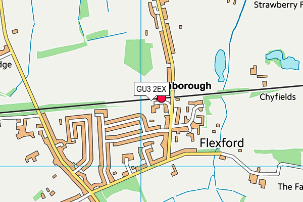 GU3 2EX map - OS VectorMap District (Ordnance Survey)