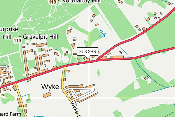 GU3 2HR map - OS VectorMap District (Ordnance Survey)