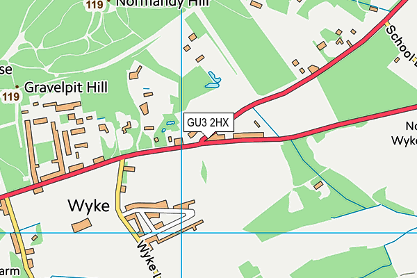 GU3 2HX map - OS VectorMap District (Ordnance Survey)