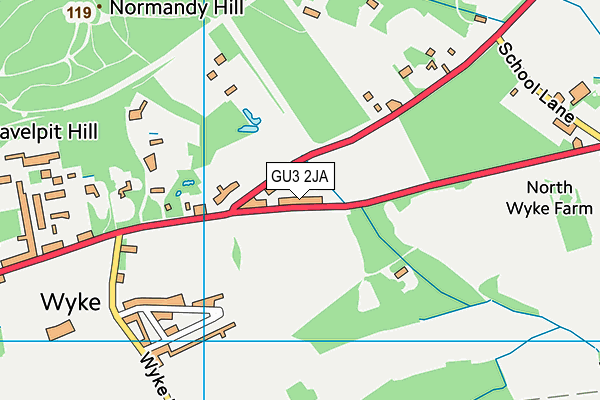 GU3 2JA map - OS VectorMap District (Ordnance Survey)