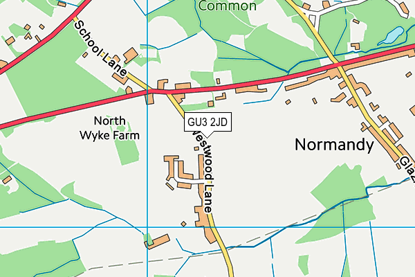 GU3 2JD map - OS VectorMap District (Ordnance Survey)