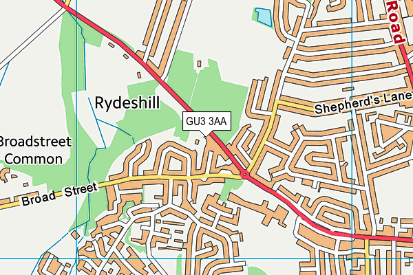 GU3 3AA map - OS VectorMap District (Ordnance Survey)