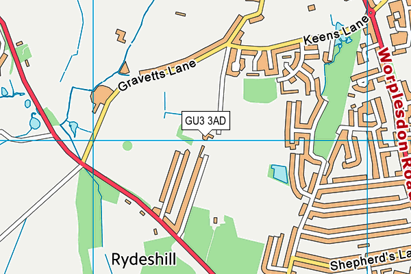 GU3 3AD map - OS VectorMap District (Ordnance Survey)