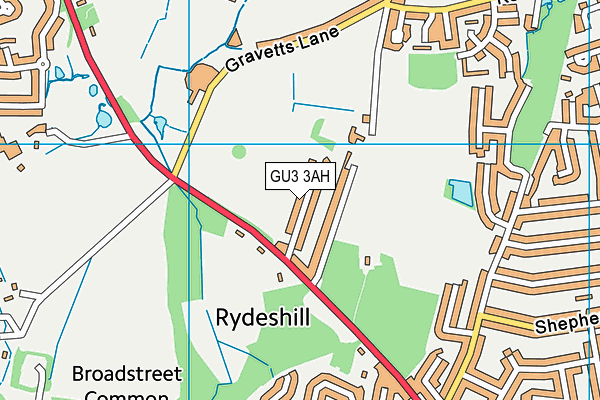 GU3 3AH map - OS VectorMap District (Ordnance Survey)