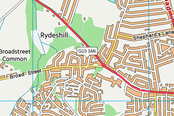 GU3 3AN map - OS VectorMap District (Ordnance Survey)