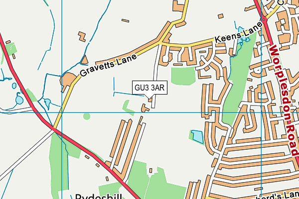 GU3 3AR map - OS VectorMap District (Ordnance Survey)