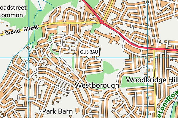 GU3 3AU map - OS VectorMap District (Ordnance Survey)