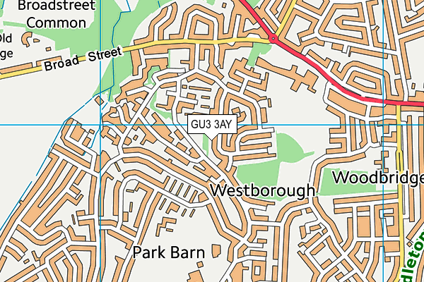 GU3 3AY map - OS VectorMap District (Ordnance Survey)