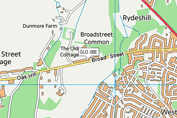 GU3 3BE map - OS VectorMap District (Ordnance Survey)