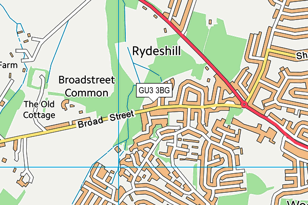 GU3 3BG map - OS VectorMap District (Ordnance Survey)