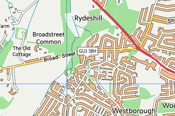 GU3 3BH map - OS VectorMap District (Ordnance Survey)