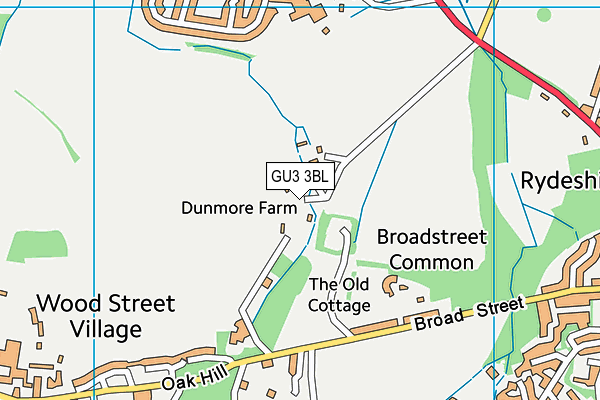 GU3 3BL map - OS VectorMap District (Ordnance Survey)