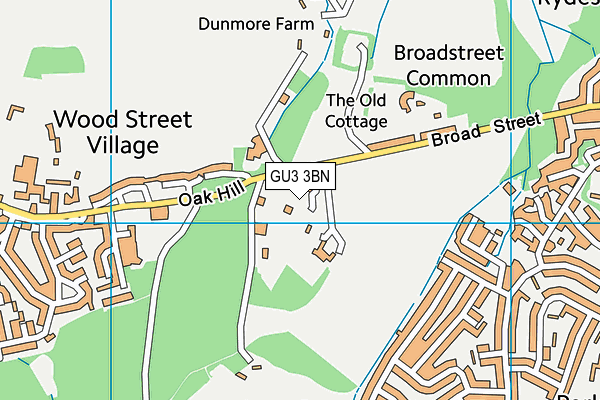 GU3 3BN map - OS VectorMap District (Ordnance Survey)