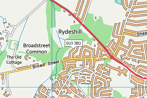 GU3 3BQ map - OS VectorMap District (Ordnance Survey)