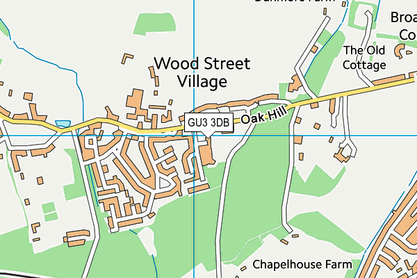 GU3 3DB map - OS VectorMap District (Ordnance Survey)