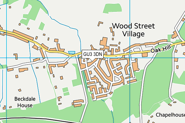 GU3 3DN map - OS VectorMap District (Ordnance Survey)