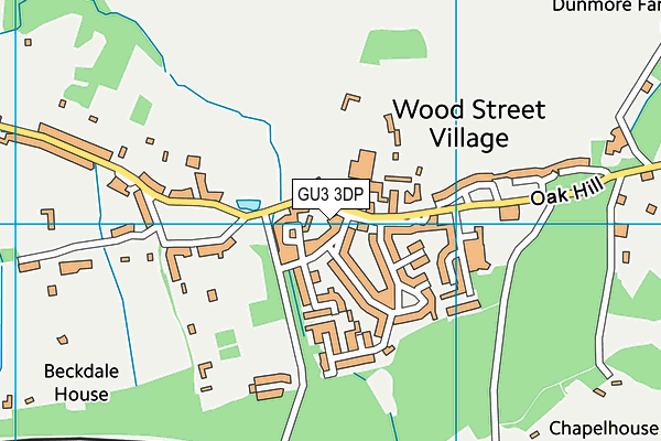 GU3 3DP map - OS VectorMap District (Ordnance Survey)
