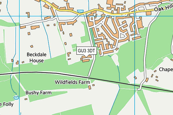 GU3 3DT map - OS VectorMap District (Ordnance Survey)