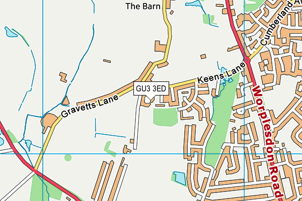 GU3 3ED map - OS VectorMap District (Ordnance Survey)