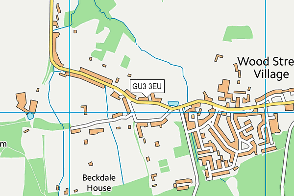 Wood Street Village Green (Closed) map (GU3 3EU) - OS VectorMap District (Ordnance Survey)