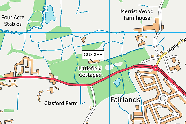 GU3 3HH map - OS VectorMap District (Ordnance Survey)