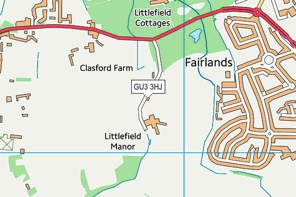 GU3 3HJ map - OS VectorMap District (Ordnance Survey)