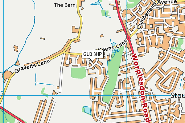 GU3 3HP map - OS VectorMap District (Ordnance Survey)