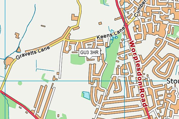 GU3 3HR map - OS VectorMap District (Ordnance Survey)