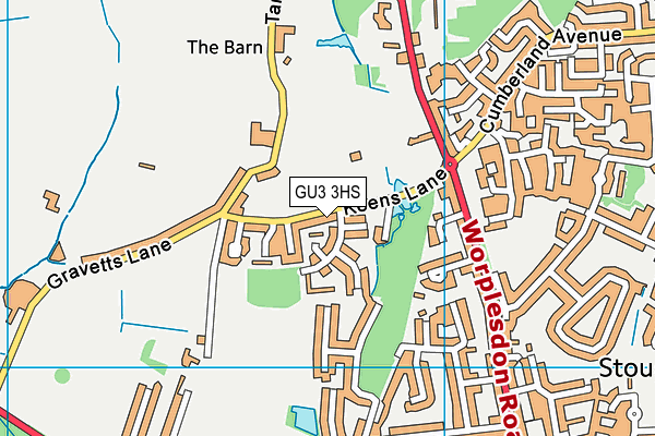 GU3 3HS map - OS VectorMap District (Ordnance Survey)