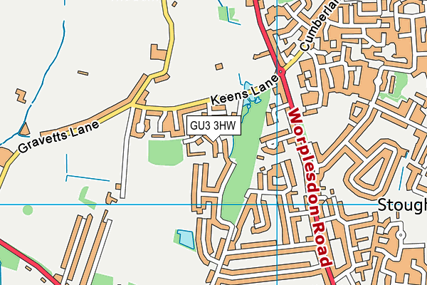 GU3 3HW map - OS VectorMap District (Ordnance Survey)