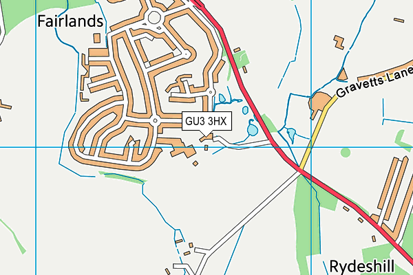 GU3 3HX map - OS VectorMap District (Ordnance Survey)