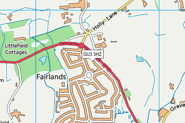 GU3 3HZ map - OS VectorMap District (Ordnance Survey)