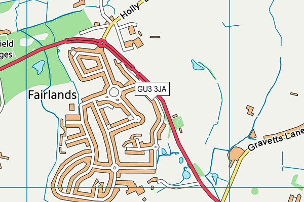 GU3 3JA map - OS VectorMap District (Ordnance Survey)