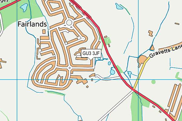 GU3 3JF map - OS VectorMap District (Ordnance Survey)