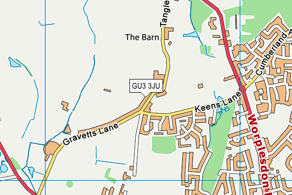 GU3 3JU map - OS VectorMap District (Ordnance Survey)