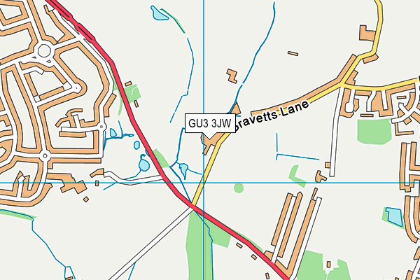 GU3 3JW map - OS VectorMap District (Ordnance Survey)