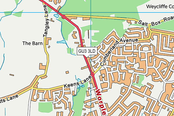 GU3 3LD map - OS VectorMap District (Ordnance Survey)