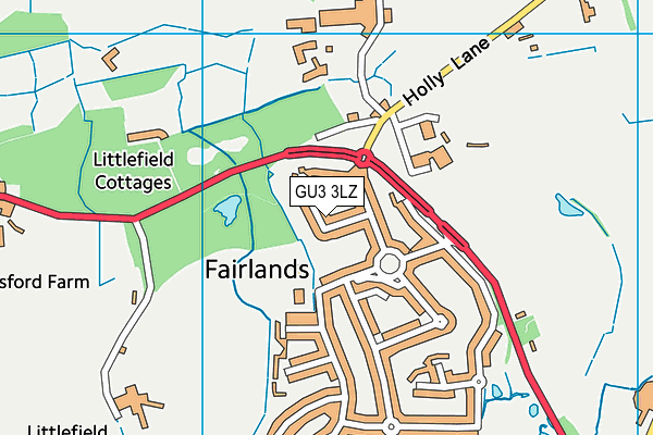 GU3 3LZ map - OS VectorMap District (Ordnance Survey)