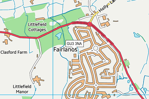 Fairlands Community Centre map (GU3 3NA) - OS VectorMap District (Ordnance Survey)