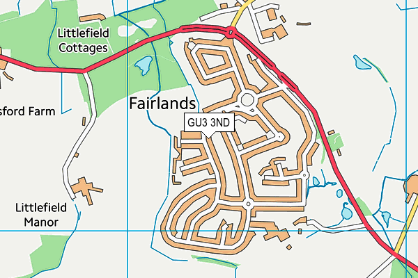 GU3 3ND map - OS VectorMap District (Ordnance Survey)