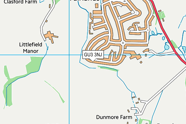GU3 3NJ map - OS VectorMap District (Ordnance Survey)