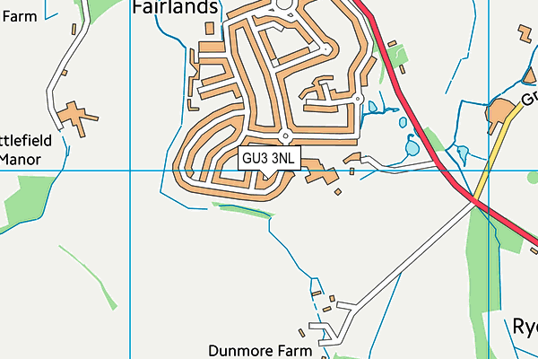 Worplesdon Primary School map (GU3 3NL) - OS VectorMap District (Ordnance Survey)