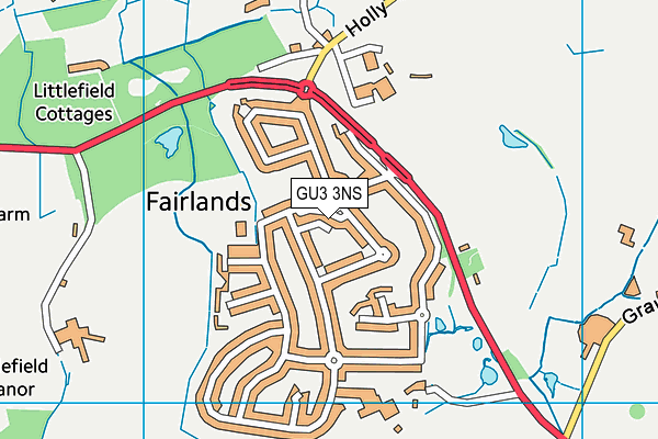 GU3 3NS map - OS VectorMap District (Ordnance Survey)