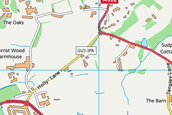 GU3 3PA map - OS VectorMap District (Ordnance Survey)